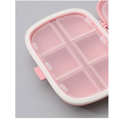 Organizator medicamente, plastic, 8 compartimente, 0.1 l, roz, 11 x 7 cm [5]