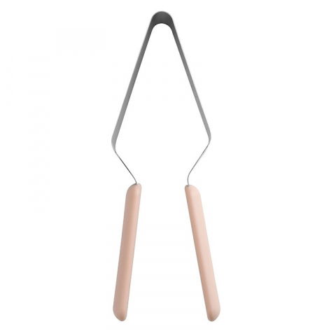 Paleta pentru taiat si servit prajituri, otel inoxidabil, maner usor de prins, divizor triunghiular, 27 x 12 cm, roz [1]