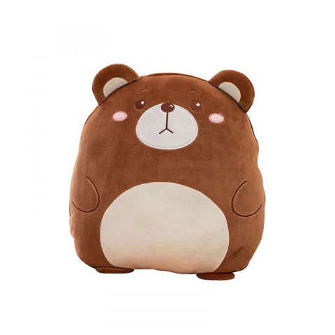 Patura 2in1 pentru pat sau canapea, model jucarie urs cu spatiu de depozitare patura, microfibra, 1x1.7 m, maro [1]