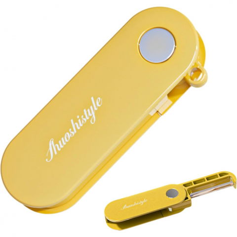 Peeler pentru legume si fructe, 3.6 x 9.1 cm, multifunctional, curatator pliabil, din abs si otel inoxidabil, galben [5]