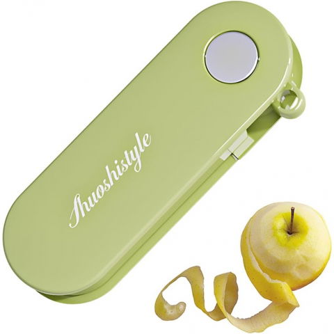 Peeler pentru legume si fructe, 3.6 x 9.1 cm, multifunctional, curatator pliabil, din abs si otel inoxidabil, verde [3]