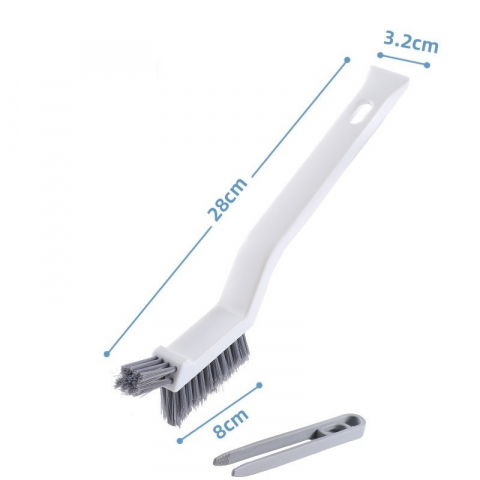 Perie 3in1 de curatat podele si rosturi, lungime maner 28 cm, peri din pp, otel si plastic, cleste pentru scame si par inclus, alb [2]