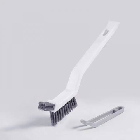 Perie 3in1 de curatat podele si rosturi, lungime maner 28 cm, peri din pp, otel si plastic, cleste pentru scame si par inclus, alb [1]