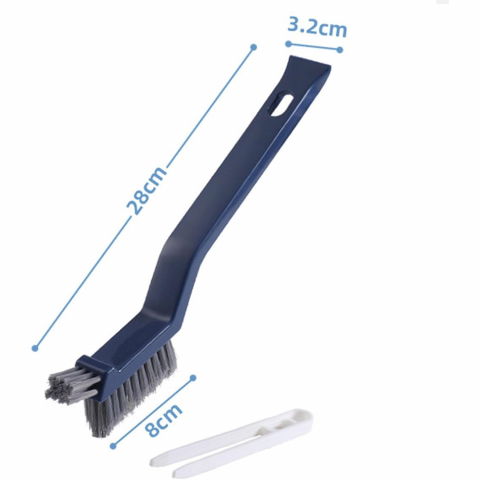 Perie 3in1 de curatat podele si rosturi, lungime maner 28 cm, peri din pp, otel si plastic, cleste pentru scame si par inclus, albastru [3]