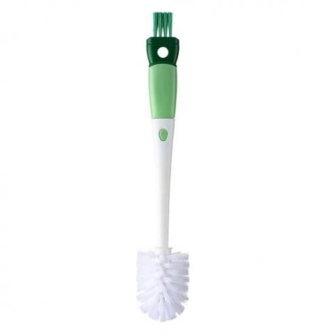 Perie 5 in 1 de curatat pahare, cani, sticle, cu maner lung, accesorii pentru spalarea paielor si capacelor, usor de agatat, 36x7x7cm, verde-alb [1]