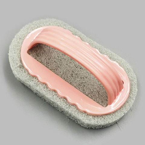 Maturi, Perii, Mopuri si Galeti - Perie burete de curatat cu maner, perie pentru gresie, baie, bucatarie roz