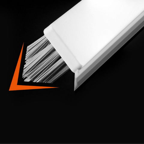 Perie de curatare pentru podele si rosturi, lungime maner 105 cm, capat pivotant 180 grade, peri din pp, otel si plastic, cleste pentru scame si par inclus, alb [3]