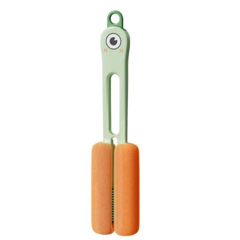 Organizatoare si accesorii pentru bucatarie - Perie de curatat pahare, cani, sticle, cu maner lung si burete, accesorii pentru spalarea paielor si capacelor, usor de agatat, 27.5x11.4x6cm, verde