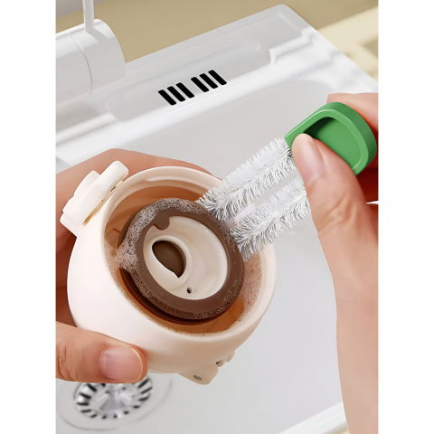 Perie de curatat pahare, cani, sticle, cu maner lung si burete, accesorii pentru spalarea paielor si capacelor, usor de agatat, 27.5x11.4x6cm, verde [8]