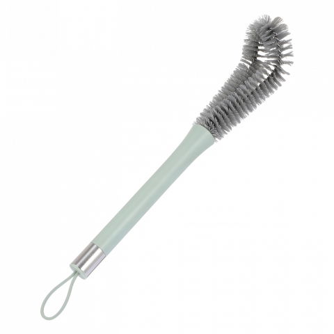 Perie de curatat pahare, sticle, biberoane, cu maner lung, uz casnic, silicon, ergonomic, 3.9x5.4x38.5cm, verde [7]