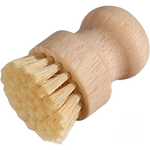 Organizatoare si accesorii pentru bucatarie - Perie de curatat vase si alimente, din lemn de fag, 8 x 5 cm, perie din sisal, bej