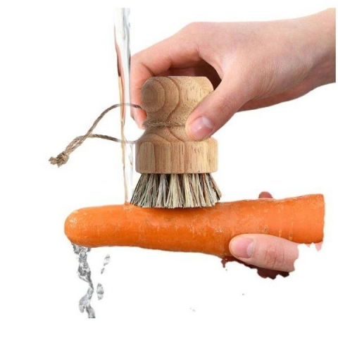 Perie de curatat vase si alimente, din lemn de fag, 8 x 5 cm, perie din sisal, bej [4]