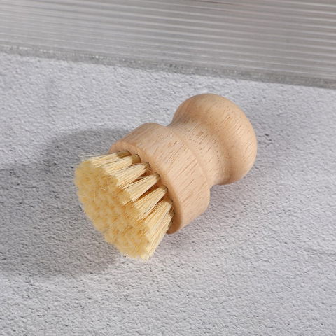 Perie de curatat vase si alimente, din lemn de fag, 8 x 5 cm, perie din sisal, bej [7]