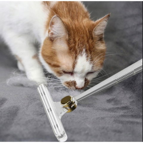 Perie de indepartare a scamelor, pentru haine si par de animale, cu doua fete, manual, multifunctional, 12x14.5 cm, accesoriu pentru casa, alb [6]