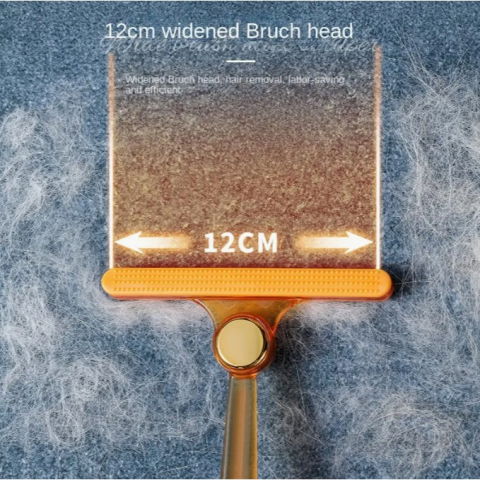 Perie de indepartare a scamelor, pentru haine si par de animale, cu doua fete, manual, multifunctional, 12x14.5 cm, accesoriu pentru casa, portocaliu [10]