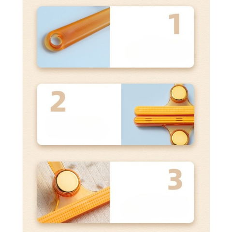 Perie de indepartare a scamelor, pentru haine si par de animale, cu doua fete, manual, multifunctional, 12x14.5 cm, accesoriu pentru casa, portocaliu [2]