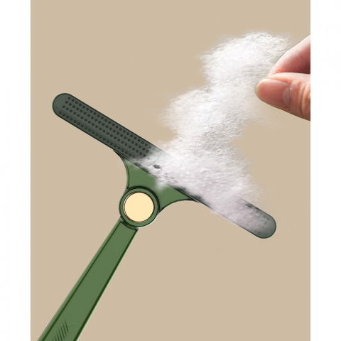 Perie de indepartare a scamelor, pentru haine si par de animale, cu doua fete, manual, multifunctional, 12x14.5 cm, accesoriu pentru casa, verde [6]