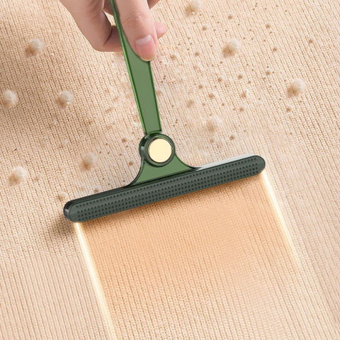 Perie de indepartare a scamelor, pentru haine si par de animale, cu doua fete, manual, multifunctional, 12x14.5 cm, accesoriu pentru casa, verde [10]