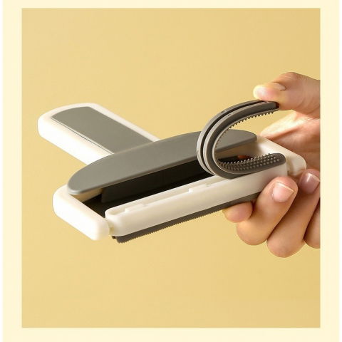 Perie de indepartarea a parului si scamelor, 12 x 15 cm, maner confortabil, alb/gri [3]