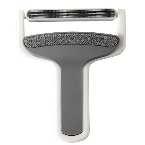 Perie de indepartarea a parului si scamelor, 12 x 15 cm, maner confortabil, alb/gri