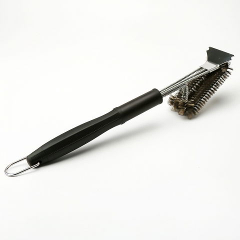 Perie de sarma pentru gratar, maner 45 cm, din otel inoxidabil, 45x7x10,  negru [4]