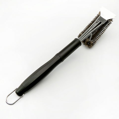 Perie de sarma pentru gratar, maner 45 cm, din otel inoxidabil, 45x7x10,  negru [2]