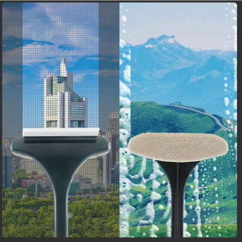 Perie de spalat si curatat geamuri, pentru plase si suprafete diverse, 46x16x5 cm, verde inchis-alb [5]