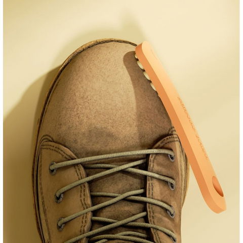 Perie multifunctionala 2 in 1, perie densa/perie din piele de caprioara, cu recipient lichid, maner lung, 20.1x 4.3 x 5 cm, portocaliu [7]