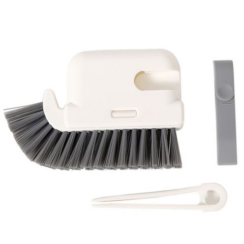 Perie multifunctionala 3 in 1 de curatare, pentru bucatarie, vesela, geamuri, cap detasabil, 9x15x2.5 cm, gri [2]