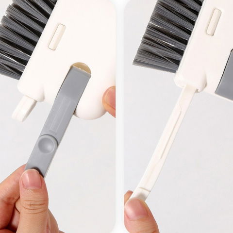 Perie multifunctionala 3 in 1 de curatare, pentru bucatarie, vesela, geamuri, cap detasabil, 9x15x2.5 cm, gri [5]