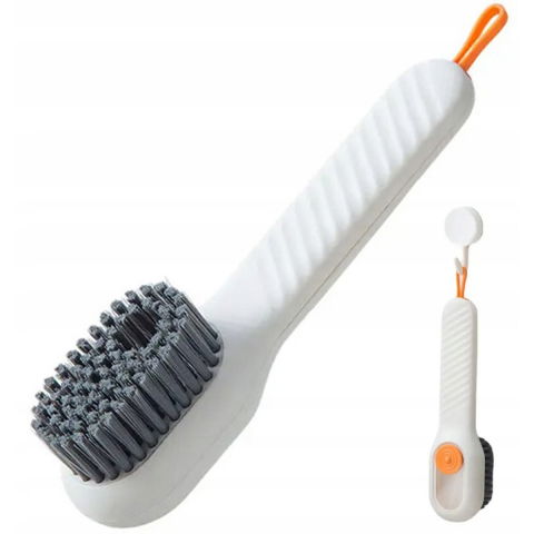 Perie pentru curatare incaltaminte cu recipient pentru detergent, perie multifunctionala pentru incaltaminte si lenjerie, cu peri moi, fara deteriorare, 17.3 x 4.5 x 6 cm, culoare alb [7]