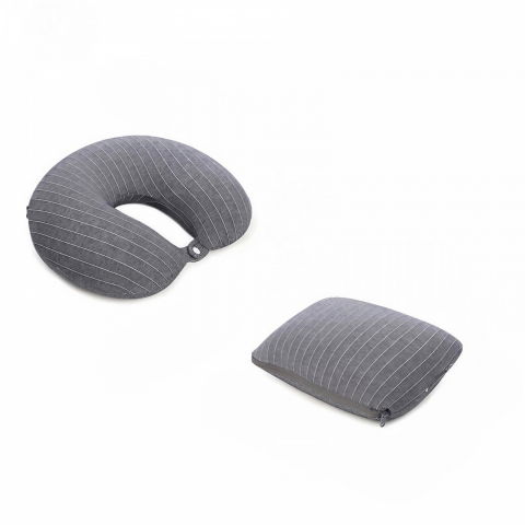 Perna de calatorie , 2 in 1, cu particule de spuma cu memorie, gri [1]