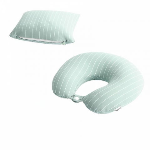 Perna de calatorie , 2 in 1, cu particule de spuma cu memorie, verde [4]