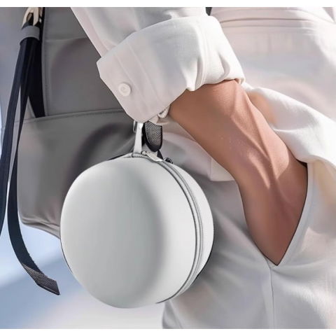 Perna de calatorie in forma de u, pentru gat si cap, umplutura din spuma cu memorie, 30x30 cm, sistem prindere capse, cutie de depozitare, roz [2]