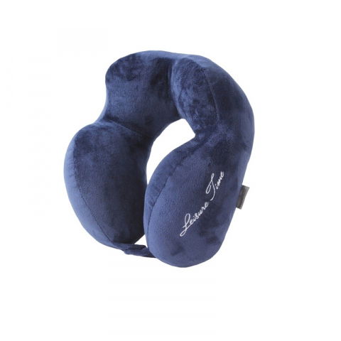 Perna de calatorie, pentru gat, din bumbac, cu 4 cocoase, ajustabila, albastru [5]