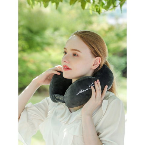 Perna de calatorie, pentru gat, din bumbac, cu 4 cocoase, ajustabila, gri [9]