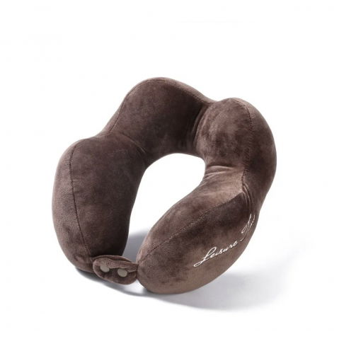 Perna de calatorie, pentru gat, din bumbac, cu 4 cocoase, ajustabila, maro [2]