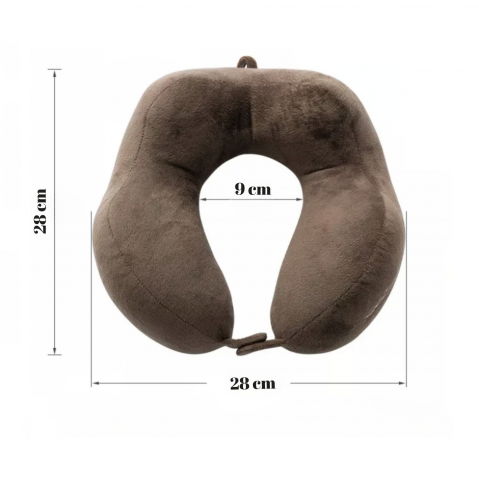 Perna de calatorie, pentru gat, din bumbac, cu 4 cocoase, ajustabila, maro [1]