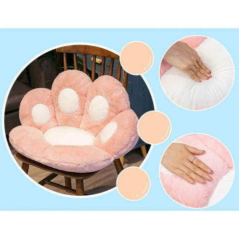 Perna decorativa, model laba de pisica, din plus, pentru scaun/canapea/podea, 80 x 70 cm, roz [5]