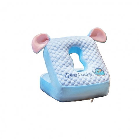 Organizatoare, perne voiaj şi accesorii - Perna din spuma, pentru birou, calatorii, pauze, model elefant, microfibra, 30x35x30 cm, albastru