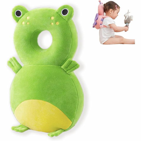 Perna tip rucsac pentru protectia capului, tetiera tip broscuta, pentru bebelusi, 33x6x19 cm, 180 g, verde [5]