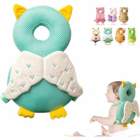 Perna tip rucsac pentru protectia capului, tetiera tip bufnita, design tip plasa, pentru bebelusi, 33x6x19 cm, 180 g, albastru [1]