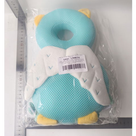 Perna tip rucsac pentru protectia capului, tetiera tip bufnita, design tip plasa, pentru bebelusi, 33x6x19 cm, 180 g, albastru [5]