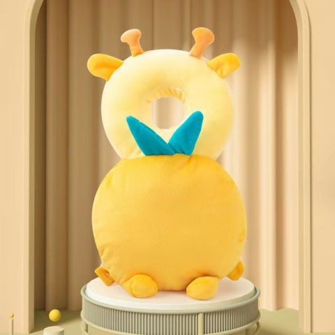 Perna tip rucsac pentru protectia capului, tetiera tip girafa, pentru bebelusi, 33x6x19 cm, 180 g, galben [6]