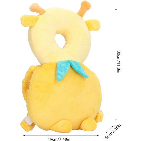 Perna tip rucsac pentru protectia capului, tetiera tip girafa, pentru bebelusi, 33x6x19 cm, 180 g, galben [5]