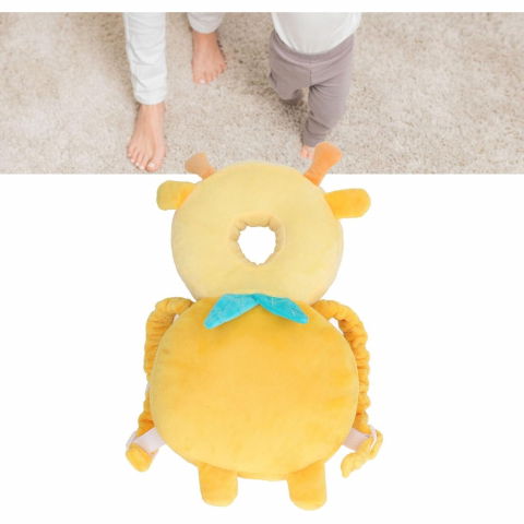 Perna tip rucsac pentru protectia capului, tetiera tip girafa, pentru bebelusi, 33x6x19 cm, 180 g, galben [3]