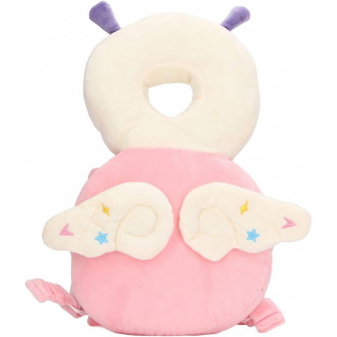 Igienă, baie și accesorii bebeluși şi copii - Perna tip rucsac pentru protectia capului, tetiera tip insecta, pentru bebelusi, 33x6x19 cm, 180 g, roz