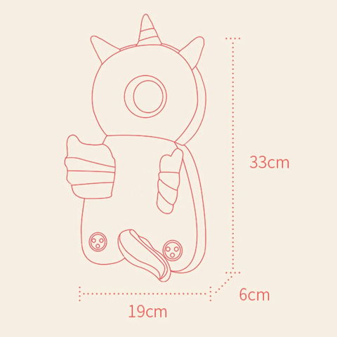 Perna tip rucsac pentru protectia capului, tetiera tip unicorn, pentru bebelusi, 33x6x19 cm, 180 g, albastru [1]