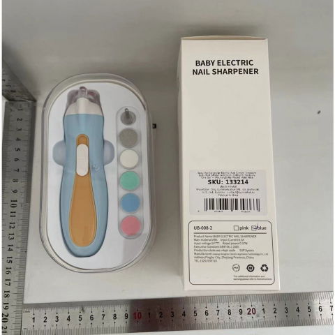 Pila electrica, pentru copii si bebelusi, din abs, 6 accesorii, cu lumina led, 9.5 x 6 x 17 cm, albastru/portocaliu [4]