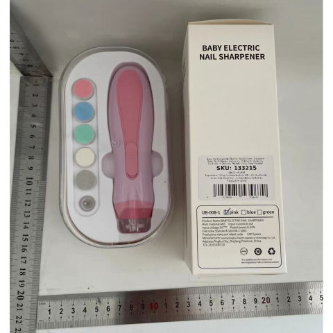 Pila electrica, pentru copii si bebelusi, din abs, 6 accesorii, cu lumina led, 9.5 x 6 x 17 cm, roz [5]